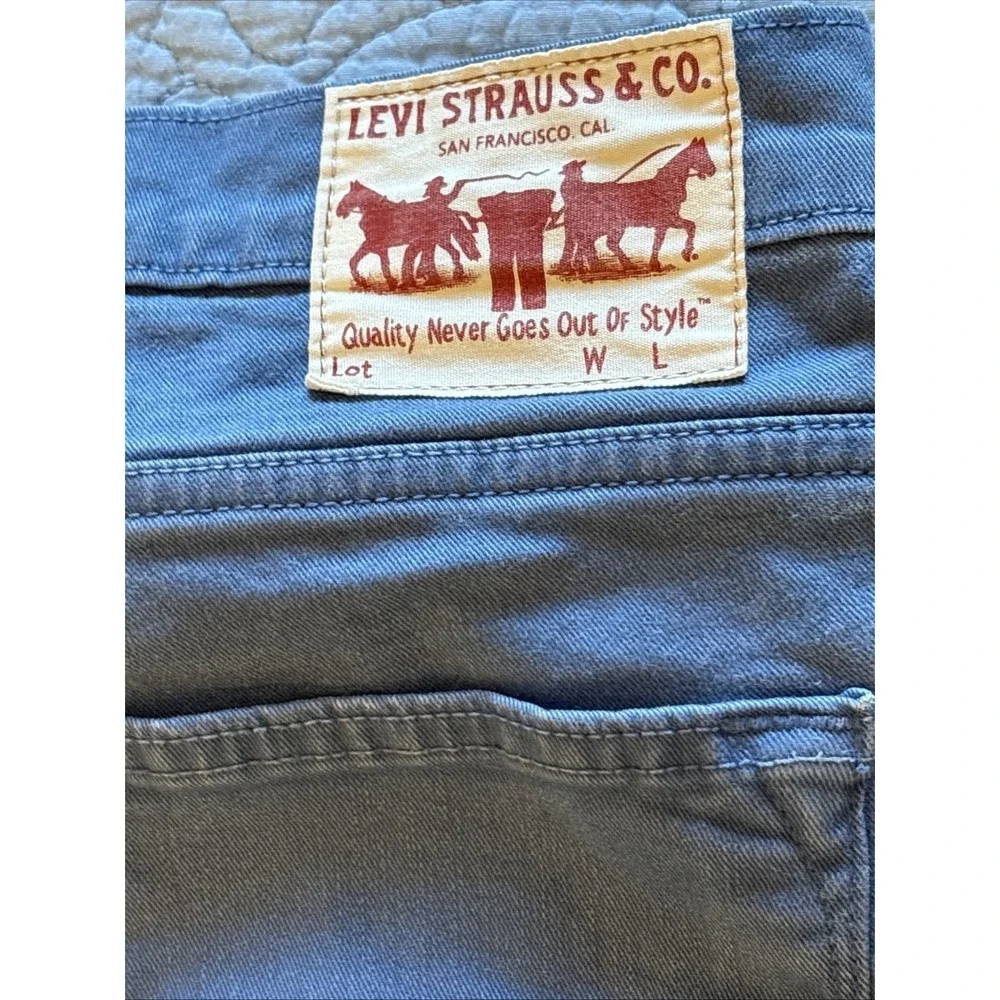 Levi's Men's 504 36W x 34L Regular Straight Fit Jean Blue Preppy Stretch
